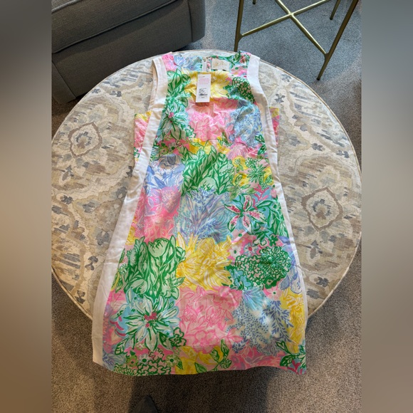 NWT Lilly Pulitzer Sz 4 Beckler Shift Dress Multi Bright Delight Patch Ret.$198 - Picture 3 of 5